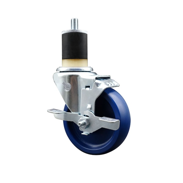 Service Caster 4'' Solid Poly Swivel 1-7/8'' Expanding Stem Caster with Brake SCC-EX20S414-SPUS-TLB-178 - main
